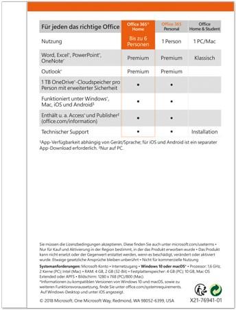 Produktbild Microsoft Office 365 Home Französisch (1 User, 12 Monate)