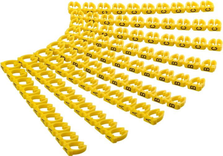 Actual product image Goobay cable marker clips "Letters A-C", for cable diameters up to 6 mm, 6 mm