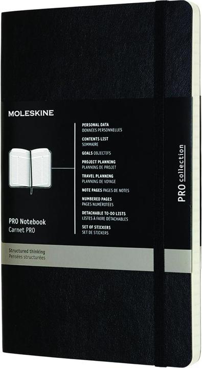 Image du produit Moleskine Carnet de notes professionnel L/A5, couverture souple, noir (A6, À rayures, Couverture souple)