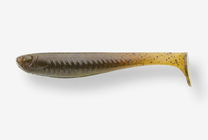 Caperlan Gummifisch Yubari Fat Shad mit Lockstoff Green Pumpkin Black Flakes (15 cm)