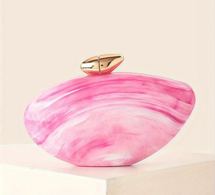 Only-Bags.Store Elegante Marmortasche mit Magnetverschluss und abnehmbarer Kette - Vintage-inspirierte Abendtasche