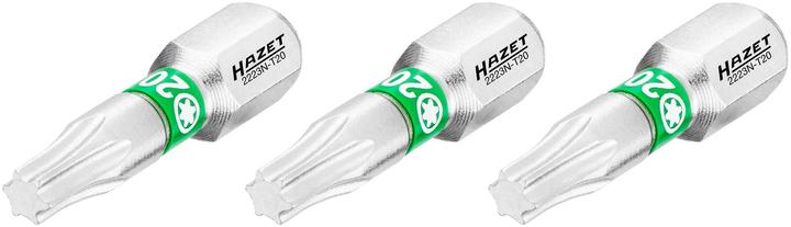 Produktbild HAZET Bit 2223N-T20/3 ∙ Sechskant6,3 (1/4 Zoll) ∙ Innen TORX Profil ∙ T20 ∙ Anzahl Werkzeuge: 3 (T20)