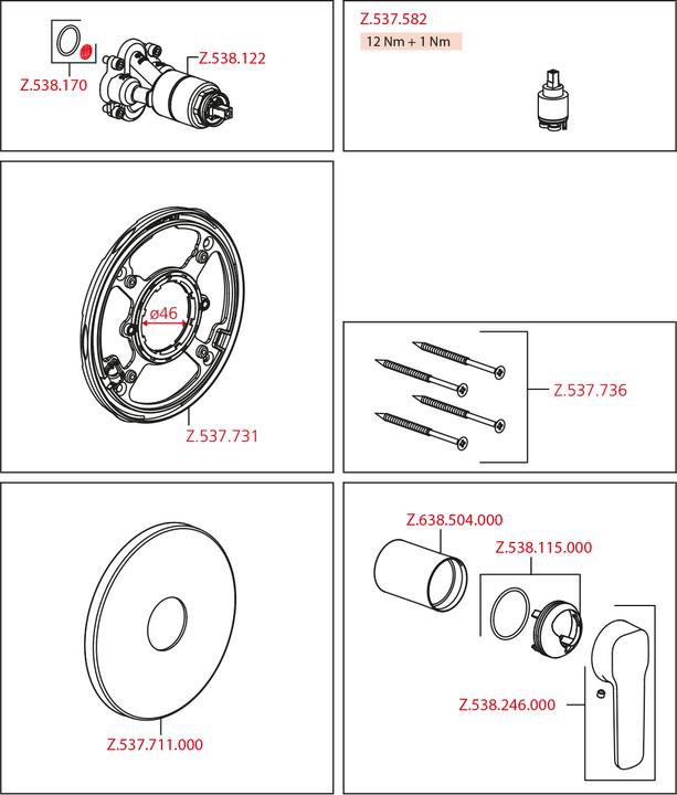 Actual product image KWC MONTA ready-mounted set with functional unit