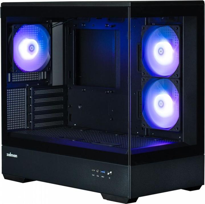 Produktbild Zalman GHE P30 V2 micro-ATX Geh??use Tempered Glass Panoramic View - Schwarz (mATX, Mini-ITX)