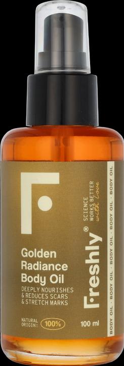 Actual product image Freshly Cosmetics Golden Radiance Body Oil Moisturizing Body Oil Stretch Mark Oil for Body and Pregn (Body oil, 100 ml)
