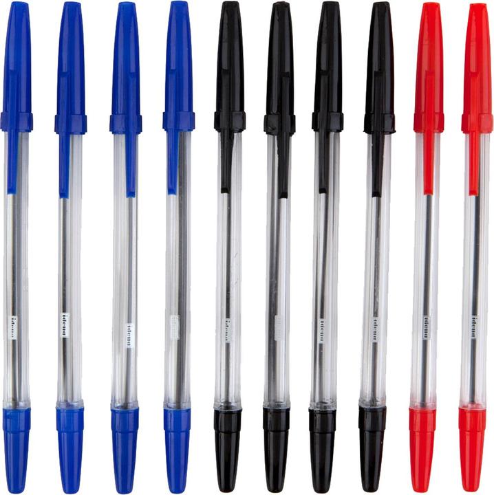 Actual product image Idena 500234 - Ballpoint pen, 10 pieces, assorted writing colours (Multicoloured, 10 x)