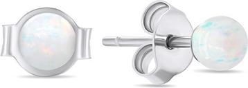 Brilio Silver - Fine silver stones with white synthetic opals EA625W