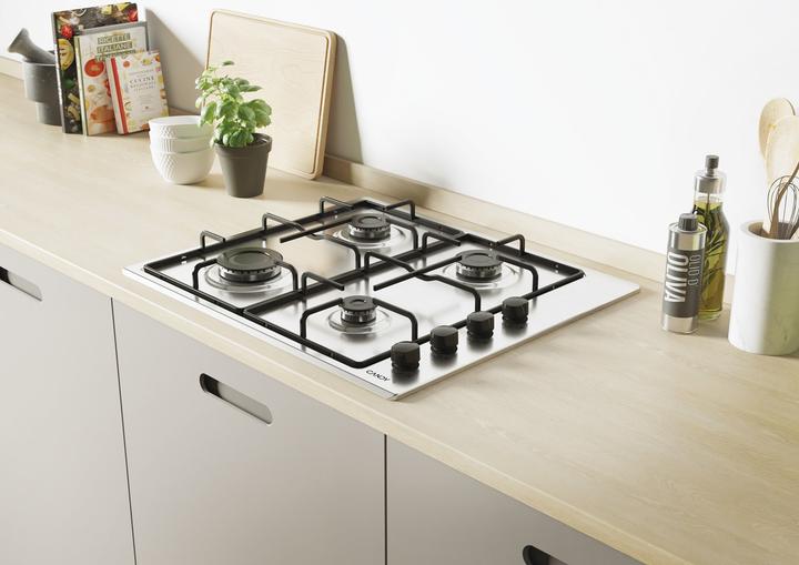 Actual product image Candy Smart CHW6LBX/4U Edelstahl Integriert 60 cm Gaskochfeld 4 Zone(n)