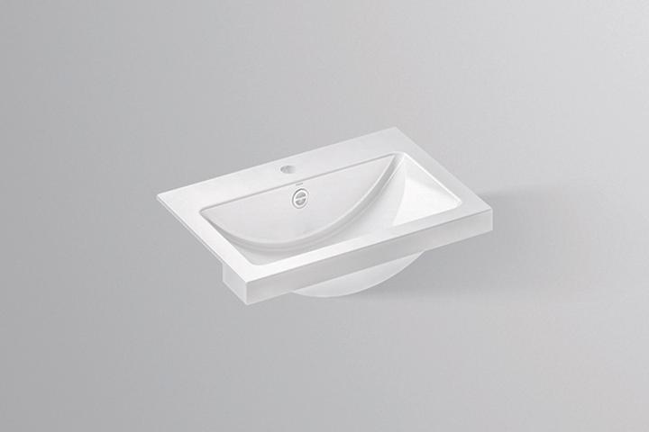 Produktbild Alape Halbeinbaubecken HB.R585H, rechteckig B: 585mm H: 143mm T: 405mm, 2700000000, weiss (405 mm, 585 mm)