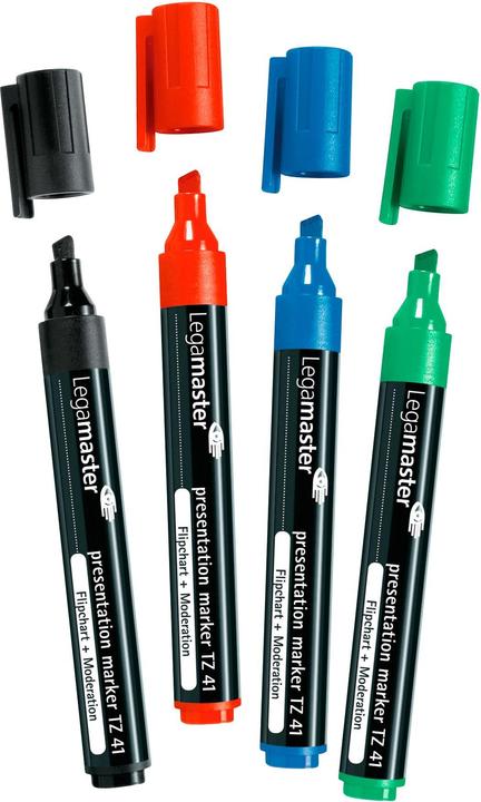 Legamaster Moderationsmarker TZ41 4er Set (Multicolor, 5 mm, 4 x)