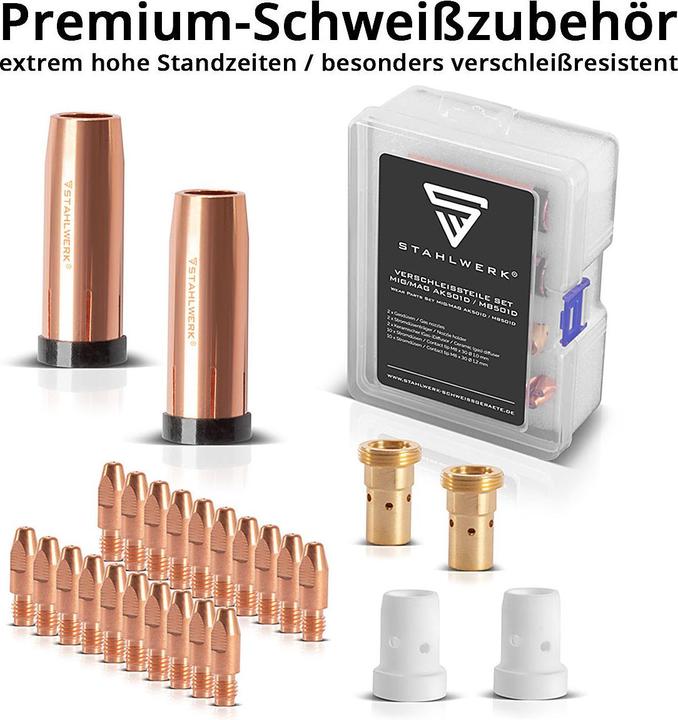 Produktbild Stahlwerk MIG MAG Verschleissteile Set 26tlg AK501D MB501D Schweissbrennerzubehör