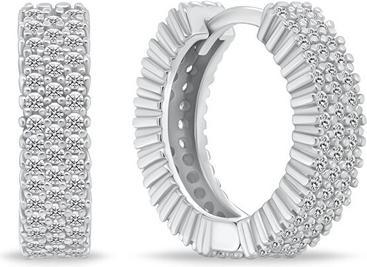 Brilio Silver - Sparkling silver earrings EA1155W