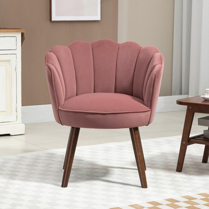 Produktbild Homcom Stuhl Lotusblumen-Design, Elegante Ergänzung für Ihren Wohnbereich, Luxuriöser Samt-Polyester Bezug