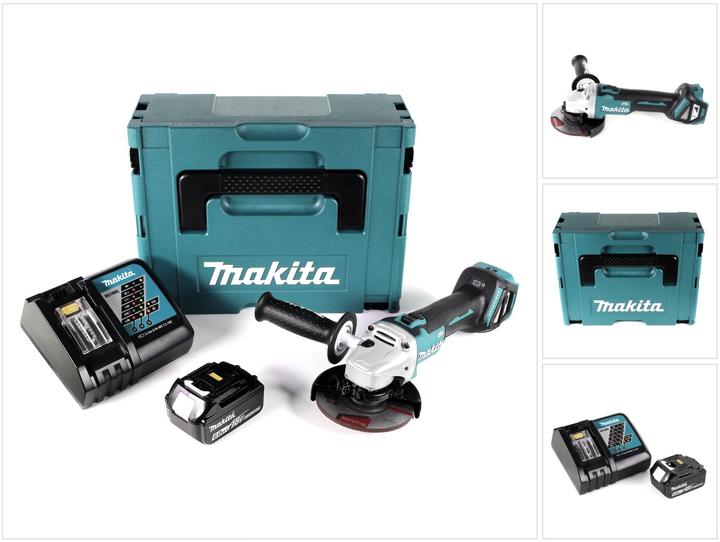 Image du produit Makita DGA 511 RG1J Meuleuse d'angle sans fil 18V 125mm Brushless + 1x batterie 6,0Ah + chargeur + Makpac (125 mm)