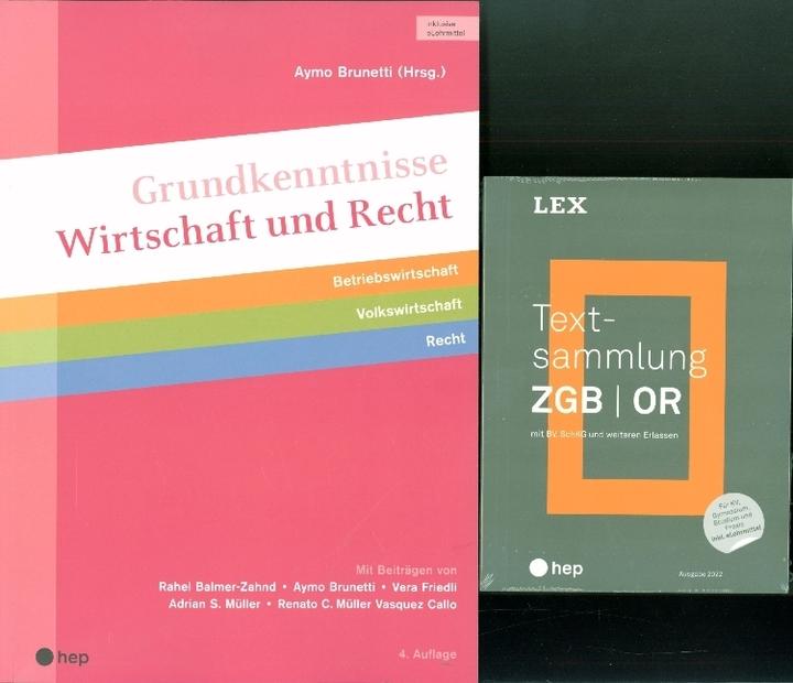 Produktbild Spezialangebot «Textsammlung ZGB | OR» und «Grundkenntnisse Wirtschaft und Recht» (Deutsch, Vera Friedli, Adrian S. Müller, Renato C. Müller Vasquez Callo, Aymo Brunetti, Rahel Balmer-Zahnd, 2022)
