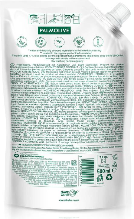 Nutritional values and ingredients Palmolive Hygiene Plus Kitchen (refill, 500 ml)