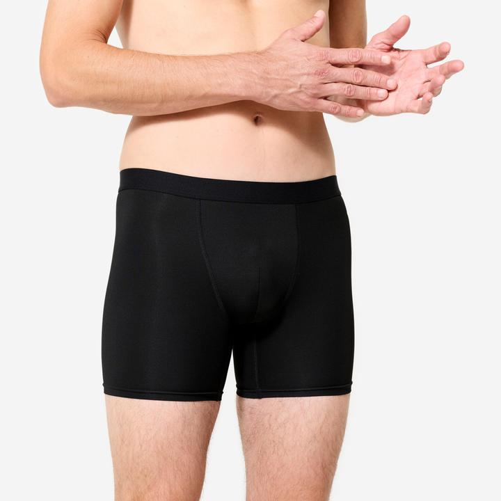 Produktbild Decathlon Boxershorts Herren Mikrofaser atmungsaktiv 3er-Pack - blau/rot (L)