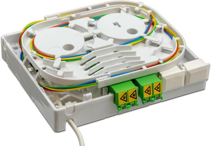 Produktbild Wirewin Lightwin FTTH OTO Box, 4-fasrig, 4x LC/APC Kupplungen, Breakoutkabel 30 - 100 m, G.657A2 (Spleissbox)