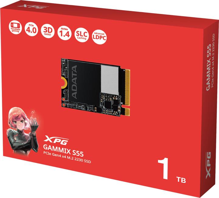 Produktbild Adata SSD GAMMIX S55 1TB Gen 4x4 2230 (1000 GB, M.2 2230)