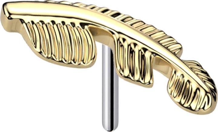 Star Piercing Threadless Feder vergoldet (ohne Messing, Titan G23)