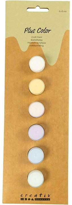 Produktbild Creativ Company Acrylfarbe Hobbyfarbe Plus Color 6 x 5 ml, Pastellfarben (Mehrfarbig, 5 ml)