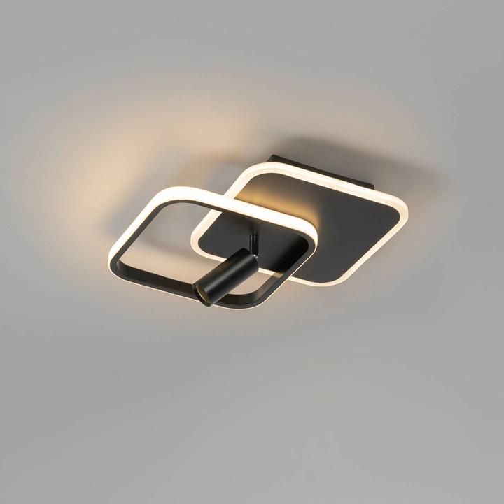 Produktbild Lucande Tival LED-Deckenlampe eckig, 34cm, schwarz (1075 lm)