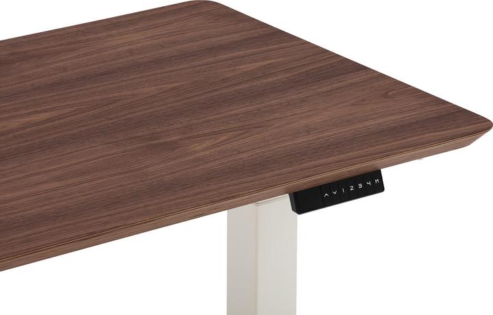 Image du produit Oakywood Standing Desk table en bois réglable en hauteur - En placage - Placage noyer / 140x70 / Blanc - (140 x 70 cm)