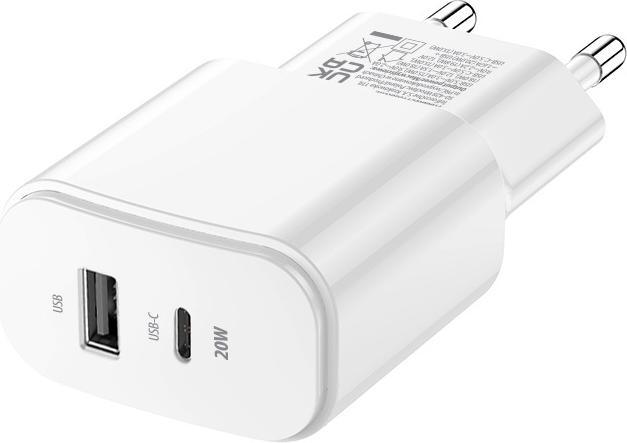 Produktbild Forever TC-01-20AC PD QC Ladegerät 1x USB-C 1x USB 20W weiss (20 W)
