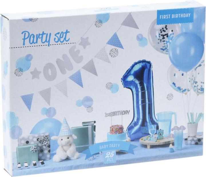 Produktbild Set Partydekorationen 1. Geburtstag - Blau/Junge, 9tlg.