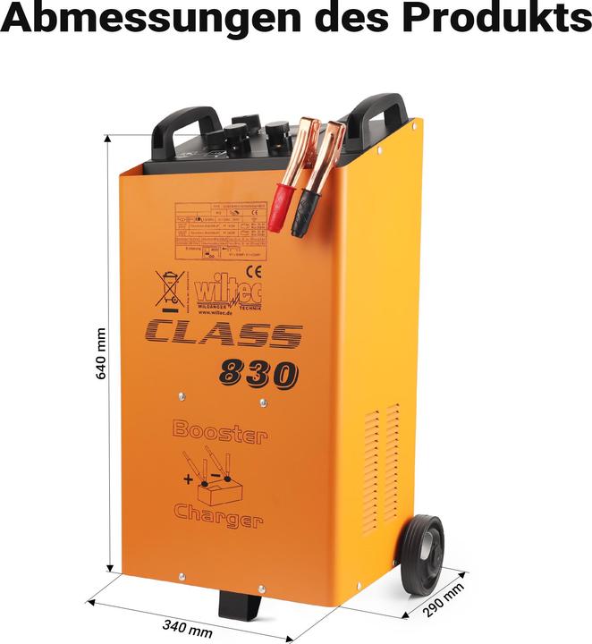 Produktbild Wiltec Batterieladegerät Booster 12V 24V Ladegerät Akkuladegerät mit Starthilfe (24V, 12V, 68 A)