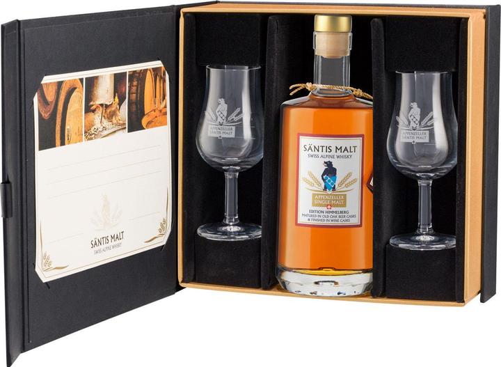 Säntis Malt Geschenkset Golfers Birdie Water 0.5 l & 2 Gläser (Single Malt, 1 x 70 cl)
