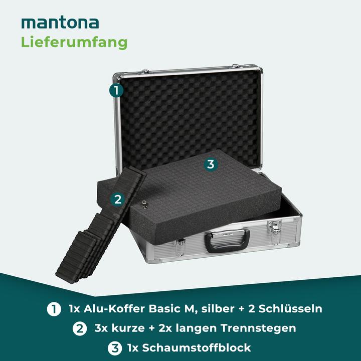 Produktbild mantona Aluminium Foto Koffer Basic M (Fotokoffer)