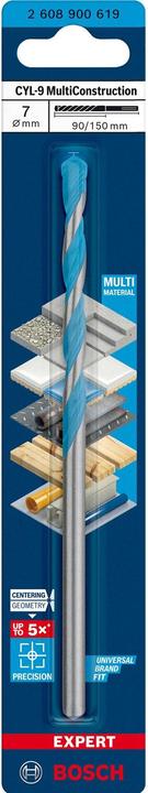 Actual product image Bosch Professional Zubehör EXPERT CYL-9 MultiConstruction Drill, 7 x 90 x 150 mm (7 mm)