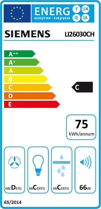 Label énergétique Siemens Li26030ch (Hotte écran plat)