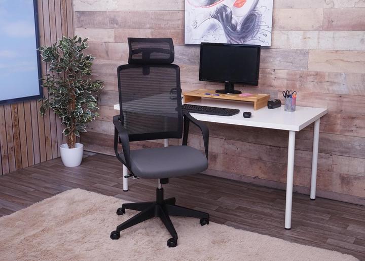 Image du produit Swisshandel24 chaise de bureau, chaise pivotante chaise de bureau, appui-tête ergonomique, similicuir gris