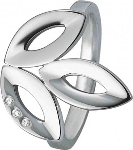Xen Ring Blüte mit 3 Brillanten 0,015 ct. poliert