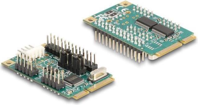 Actual product image Delock Mini PCIe I/O PCIe full size 1 x parallel, 2 x serial