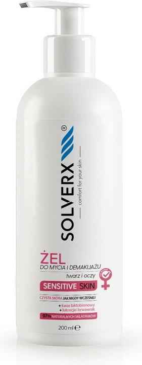 Solverx Sensitive Skin Gel zum Waschen und Abschminken von Gesicht (Gel, 200 ml)