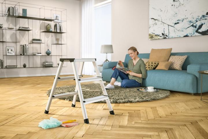Actual product image Hailo D60 StandardLine, aluminium stepladder, 2x2 steps (Stile, 49 cm)
