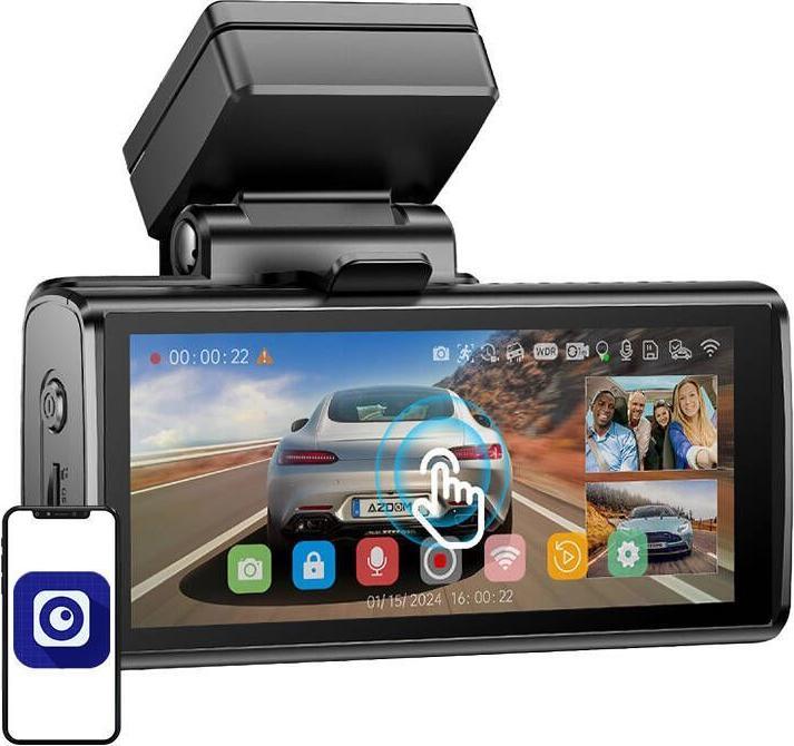 AZDome Dashcam M580 (Ingebouwd display, WiFi, Nachtzicht, GPS-ontvanger, Versnellingssensor, Ingebouwde microfoon, 5K)