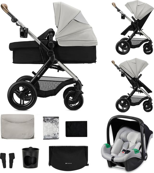 Actual product image KinderKraft Multifunctional Baby Stroller MOOV 2 XL AIR MOONLIGHT GREY
