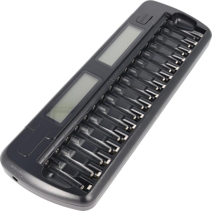 Immagine prodotto AccuCell 16fach Schnell-Ladegerät für 1 bis 16 Stück NiMH Akkus AA, AAA (16 pz., AA, AAA, Batteria + Caricabatterie)