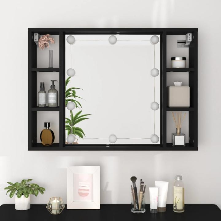 Immagine prodotto VidaXL Spiegelschrank mit LED Schwarz 76x15x55 cm,Farbe (76 x 15 x 55 cm)