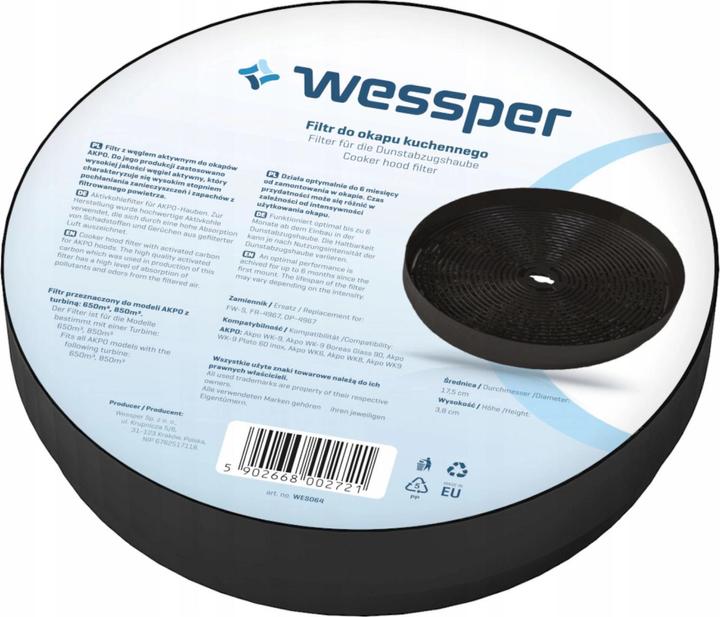 Produktbild Wessper Kohlefilter für die AKPO WK-6 WK-8 WK-9 Haube