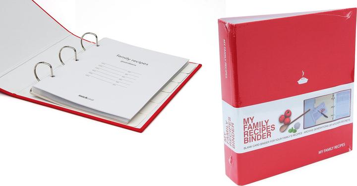 Image du produit Suck UK Classeur de recettes pour ma famille (24 x 22 cm, Blanc, À rayures, Couverture rigide)