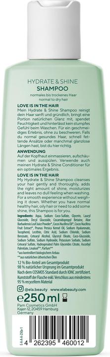 Immagine prodotto Éla Natural Beauty Idratazione e lucentezza (250 ml, Shampoo liquido)