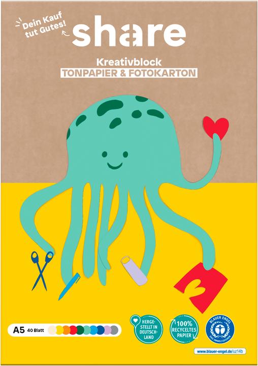 Produktbild Share Kreativ-Bastelblock A5, 40 Blatt (40 x)