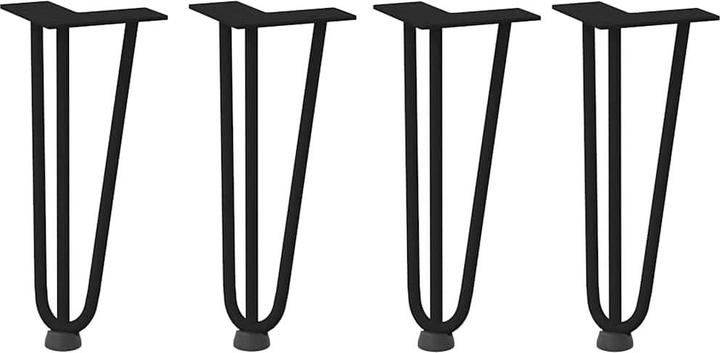 Actual product image VidaXL Hairpin legs 4 pcs. black 30 cm solid steel Hairpin table leg