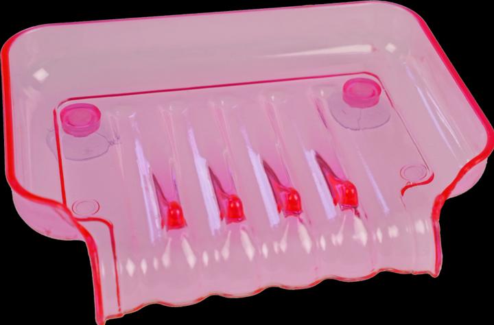 Image du produit Porte-savon, plastique, rose avec 2 ventouses (Recharges)