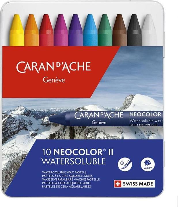 Caran d'Ache Neocolor II Aquarelle Metallschachtel (Multicolor, 10 x)